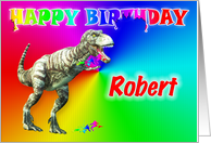 Robert, T-rex Birthday Card eater card