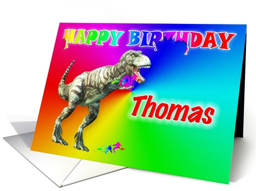 Thomas, T-rex Birthday Card eater card (397293)