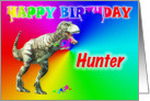 Hunter, T-rex Birthday Card eater card