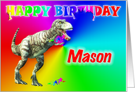 Mason, T-rex Birthday Card eater card