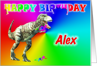 Alex, T-rex Birthday Card eater card