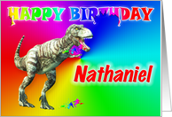 Nathaniel, T-rex Birthday Card eater card