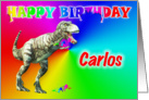 Carlos, T-rex Birthday Card eater card