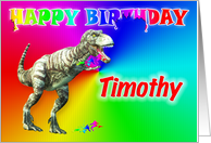 Timothy, T-rex Birthday Card eater card