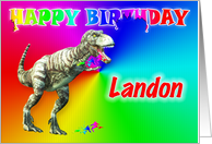 Landon, T-rex Birthday Card eater card