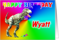 Wyatt, T-rex Birthday Card eater card