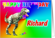 Richard, T-rex Birthday Card eater card