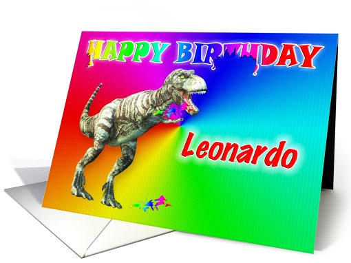 Leonardo, T-rex Birthday Card Eater card (397791)