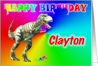 Clayton, T-rex Birthday Card Eater card