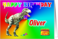 Oliver, T-rex Birthday Card Eater card