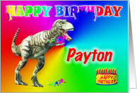 Payton, T-rex Birthday Card Eater card