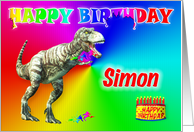 Simon, T-rex Birthday Card Eater card