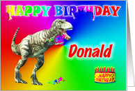 Donald, T-rex Birthday Card Eater card