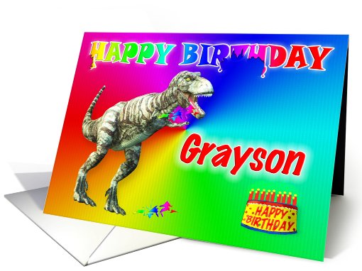 Grayson, T-rex Birthday Card Eater card (398075)