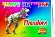 Theodore, T-rex Birthday Card Eater card