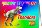 Theodore, T-rex Birthday Card Eater card