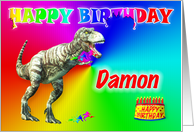 Damon, T-rex Birthday Card Eater card