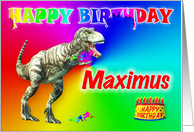 Maximus, T-rex Birthday Card Eater card