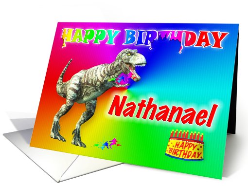 Nathanael, T-rex Birthday Card Eater card (398785)