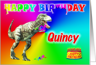 Quincy, T-rex Birthday Card Eater card