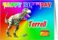 Terrell, T-rex Birthday Card Eater card