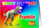 Franklin, T-rex Birthday Card Eater card