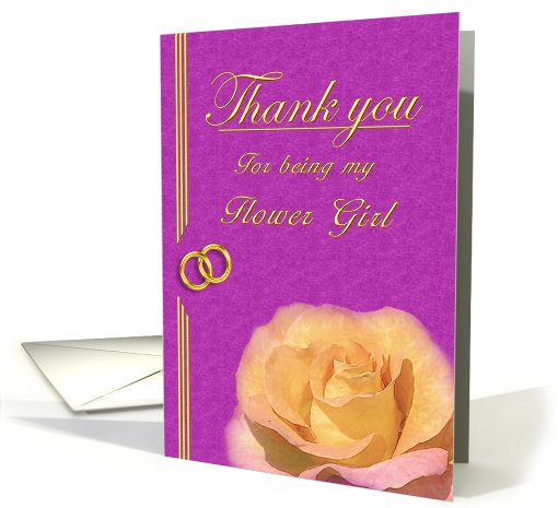 Flower Girl Thank you for being in my Wedding card (401203)