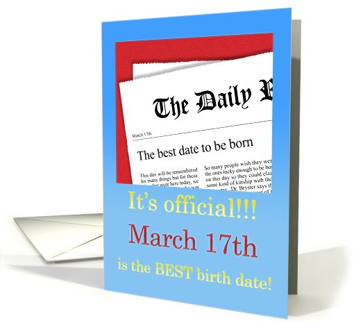 March 17th, BEST day for a Birthday card (411402)