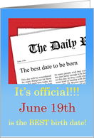 June 19th, BEST day...