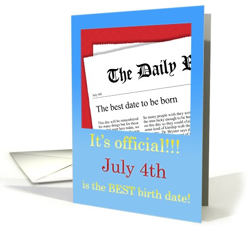 July 4th, BEST day for a Birthday card (411639)