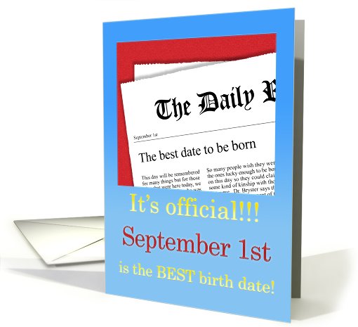 September 1st, BEST day for a Birthday card (411732)