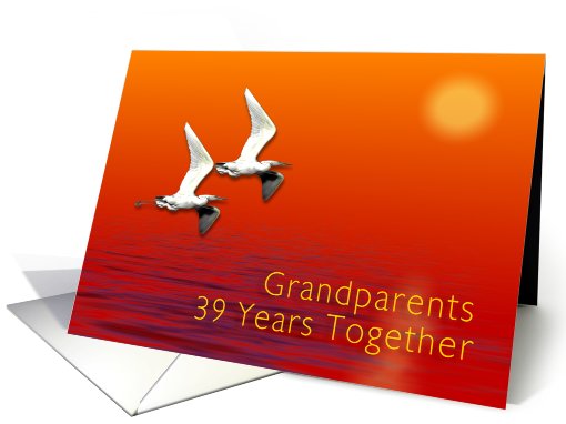 Grandparent 39th Wedding Anniversary card (412891)