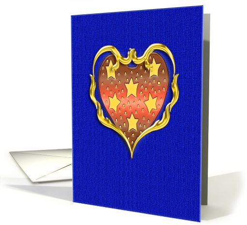 Gold Star Heart (blank) card (418773)