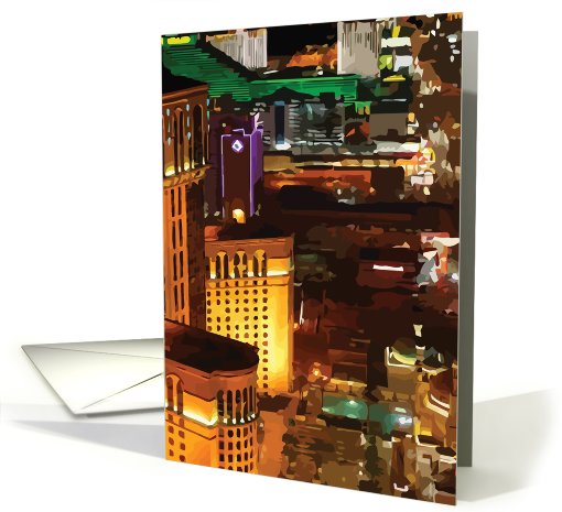 Vegas Strip View (blank) card (419425)