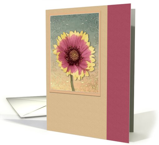 Flower Gold Trim -blank- card (423407)