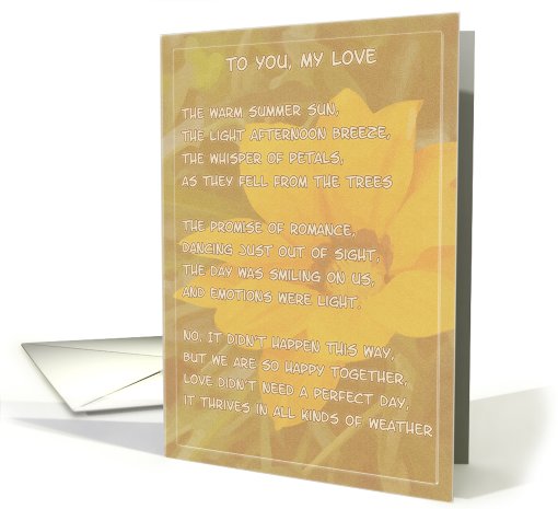 On our Wedding Day -poem- card (423427)