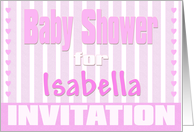 Baby Isabella Shower Invitation card