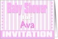 Baby Ava Shower Invitation card