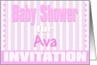 Baby Ava Shower Invitation card