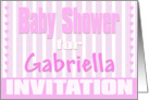 Baby Gabriella Shower Invitation card