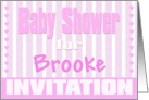 Baby Brooke Shower Invitation card