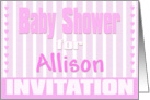 Baby Allison Shower Invitation card