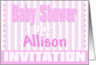 Baby Allison Shower Invitation card