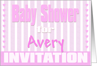 Baby Avery Shower Invitation card