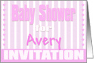 Baby Avery Shower Invitation card