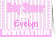 Baby Evelyn Shower Invitation card