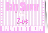 Baby Zoe Shower Invitation card