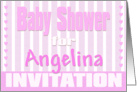 Baby Angelina Shower Invitation card