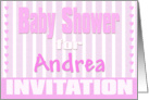 Baby Andrea Shower Invitation card