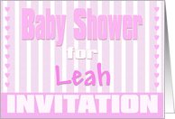 Baby Leah Shower Invitation card
